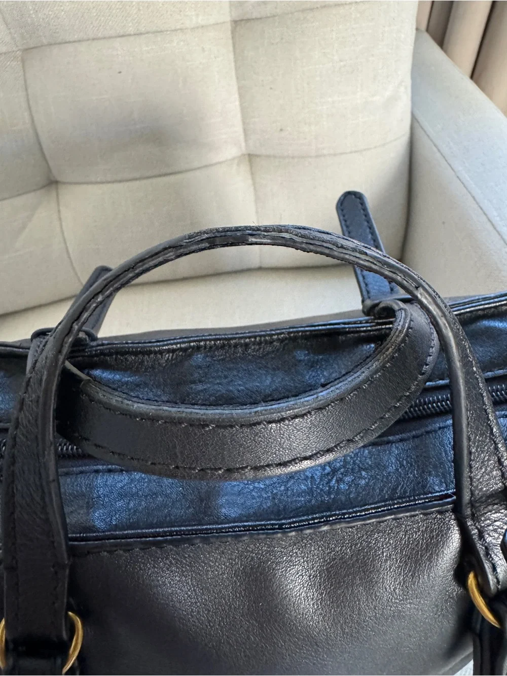 Fossil Camilla Black Leather Convertible Small Backpack